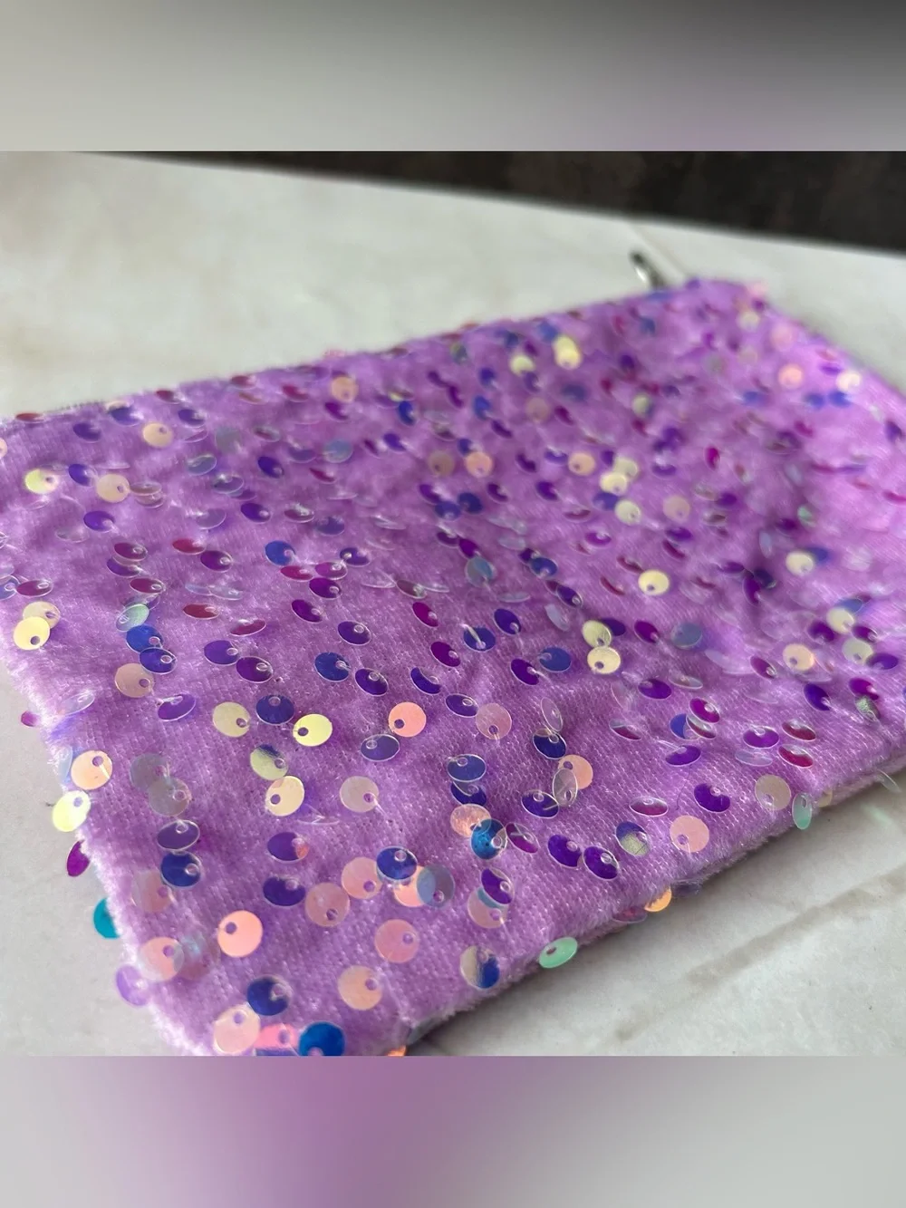 ipsy Purple Sequin Makeup Pouch